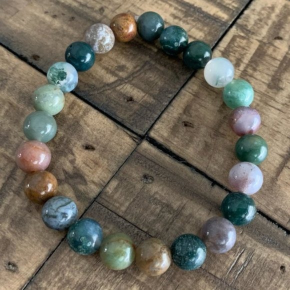 Rainbow Earth Tones Handmade Chakra Bracelet - Picture 2 of 7